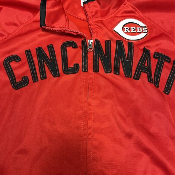 Vintage 90s G-III Cincinnati Reds MLB Full Zip Jacket Mens Red/Black Size Medium - Picture 4 of 10